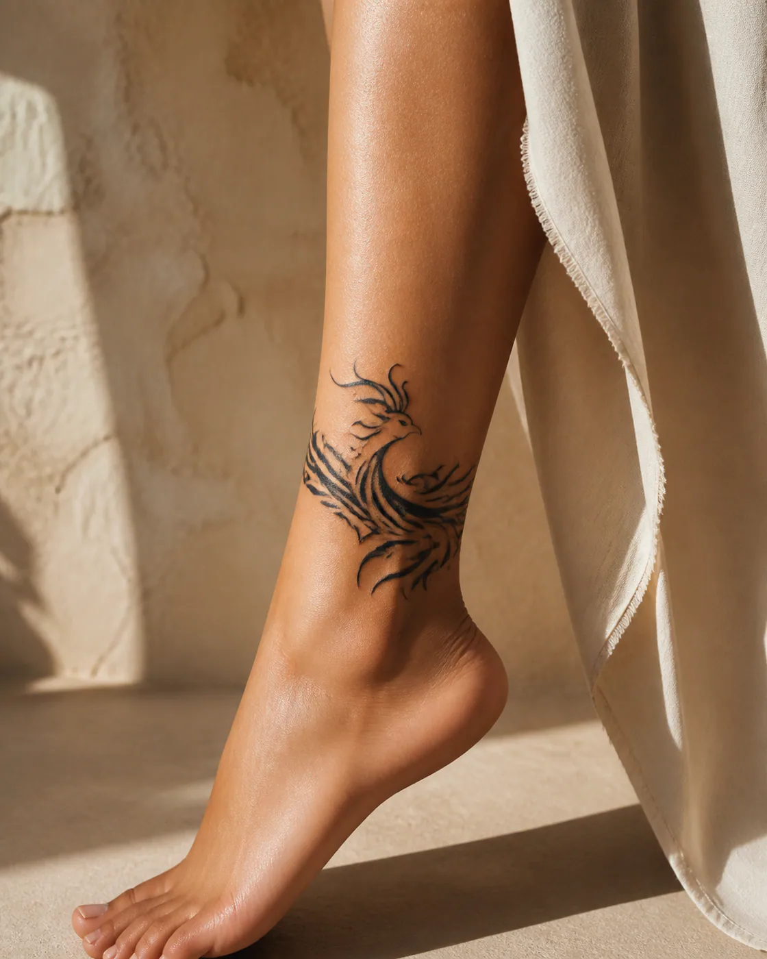 Tribal Mythic tattoo on the Ankle