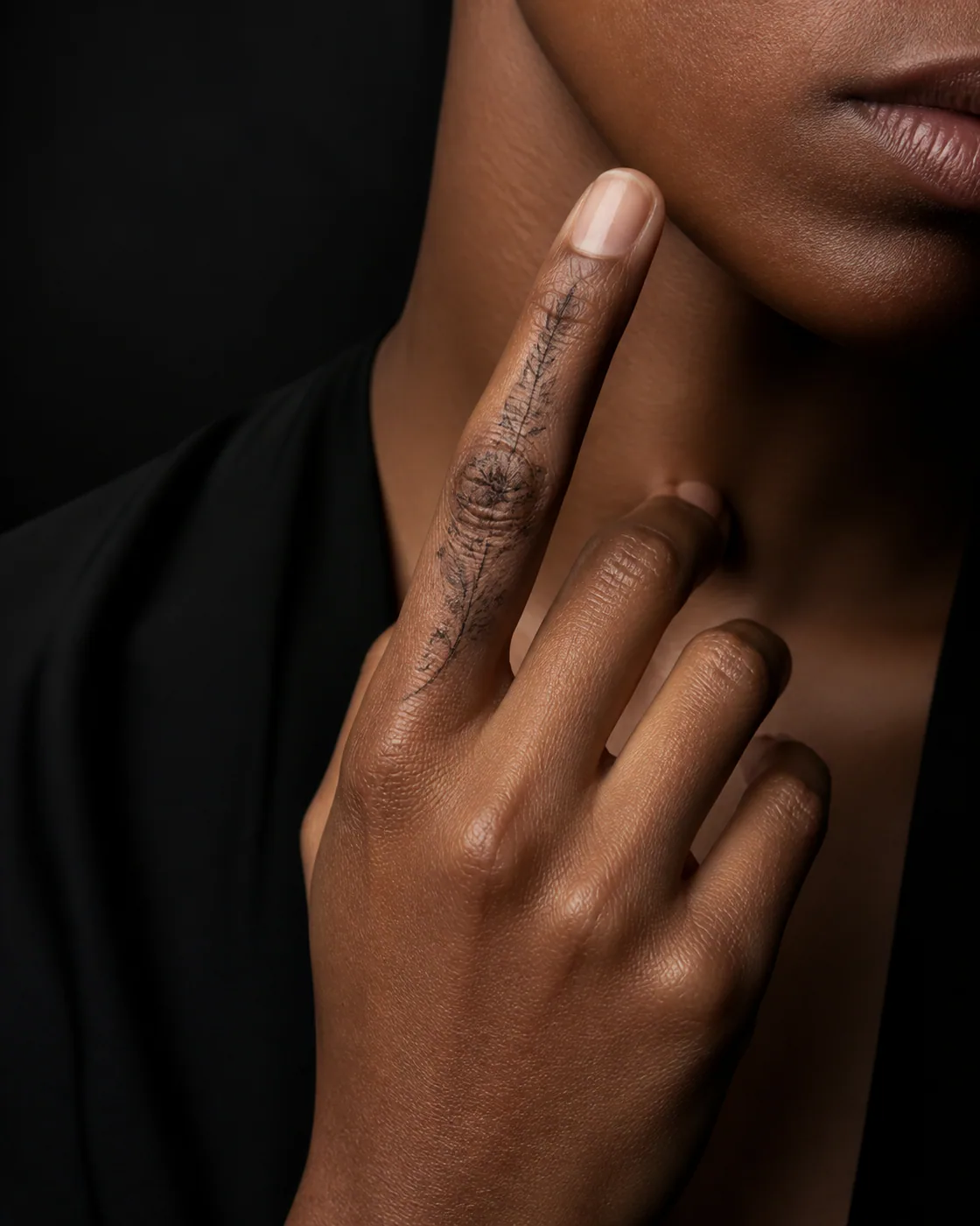 Dotwork Flower tattoo on the Finger