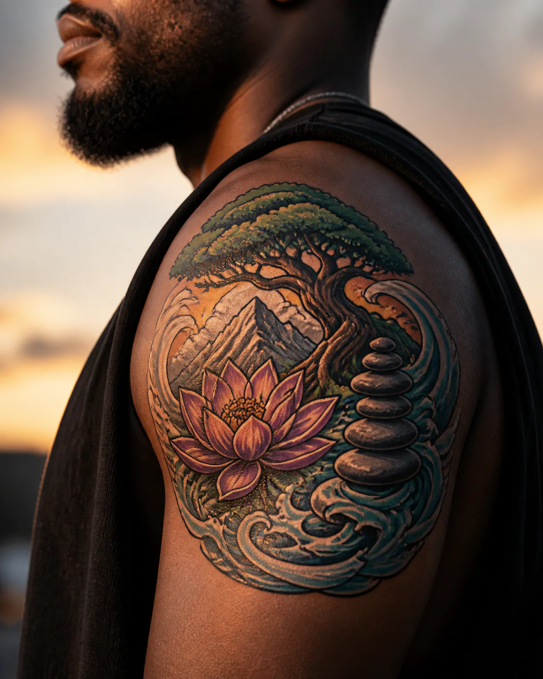 New School Symbolic tattoo on the Shoulder